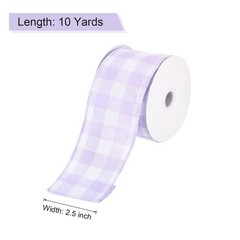 Plaid Check Ribbon, 2.5 Inch x 10 Yards Gingham Ribbon, Cherry Purple