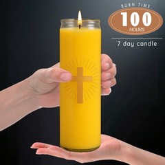 Mosroad 4 Packs Beeswax Prayer Candles 7 Day Devotional Candles In Glass 100