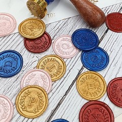 25Pcs Pink Letter W Adhesive Wax Seal Stickers, Hand-Made, No Need Seal Stamp…
