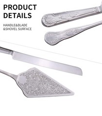 Vintage Wedding Cake Knife and Server Set Stainless Steel Cake Pie Pastry Cut…