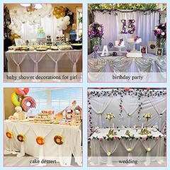 Tulle Table Skirts for Rectangle Tables 14ft Ruffle Tutu L14(ft)*H 30in White