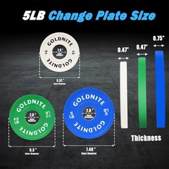 Goldnite Change Plates 1.25Lb 2.5Lb 5Lb Set Rubber Coated Fractional Weight