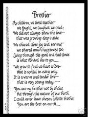BROTHER Matted Calligraphy Print -gift for your Brother