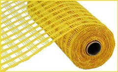 Poly Burlap Check Deco Mesh, 10″ x 10 Yards (Yellow)