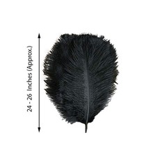 12 pcs 24-26″ long Black Genuine Ostrich FEATHERS Wedding Party Centerpieces