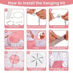 Ceiling Drape Hanging Kit 24 Inch Silver Ceiling Hanging Ring Metallic Hoop Ring