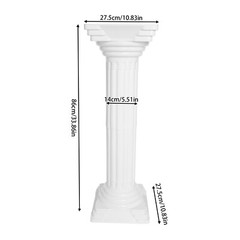 Roman Column 4 Piece Set White, Wedding Decorative Pillars Adjustable Height