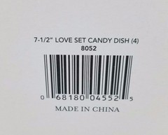 Weddingstar Love Plates Set 4 White Ceramic Candy Dishes Wedding Bridal Shower