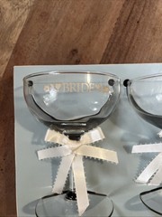 Country Keepsakes Bride & Groom Toasting Glasses NEW OLD Stock 4.75” Tall