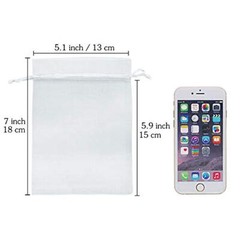 White Organza Gift Bags 5×7 inch 100pcs Mesh Jewelry Pouches Drawstring Bags …