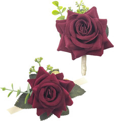 Wedding Wrist Corsage Bridesmaid Bride Prom Artificial Flower Hand Ribbon Decor
