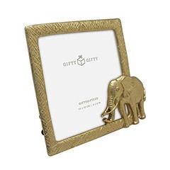 Square Elephant Photo Frame / 4×4 In | For Vertical Display on Tabletops 4″X4″