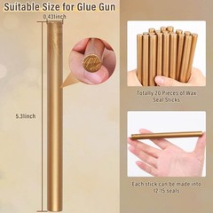 Versatile Glue Gun Sealing Wax Sticks in Antique Gold – Ideal for Invitations