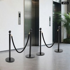 Crowd Control Barriers, Stanchion Posts with Ball Top – Durable Steel Set