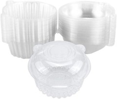 Sturdy 50-Count Plastic Cupcake Holders with Clamshell Seal for Fresh Desserts