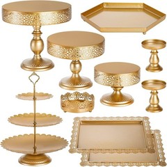 Versatile 10-Piece Metal Cake Stand Collection – Ideal for Weddings & Parties