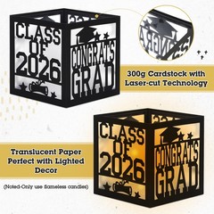 Graduation Table Centerpieces Boxes 2026 Congrats Grad Decor small, Black
