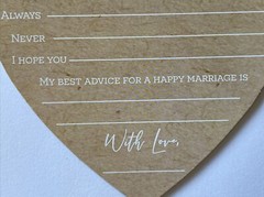BROWN/WHITE ADVICE & WISHES Die-Cut HEARTS W/Love(12pc) Kate Aspen•Always•Never•
