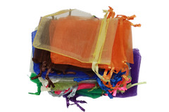 Vibrant Multicolor Organza Gift Bags Multiple Sizes in Sets of 20, 50 or 100