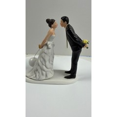 Weddingstar Ball and Chain Funny Wedding Cake Topper Porcelain Figurine Rare