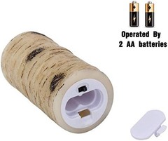 Flameless Flickering LED Candles Birch Bark 9 Pack (D:2.2″ x H:4″5″6″7″8″9″)