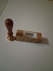 Vintage Wax «Good Luck » Seal Stamp, 25mm Brass Head and Wooden Handle Stamp