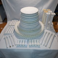 Wilton Circles of Strength Cake Separator Plates Scalloped 9” – 18” and Pillars