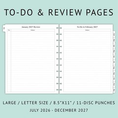 newestor 2026-2027 Monthly Planner Refill for 11-Discbound Notebooks, Jul 202…