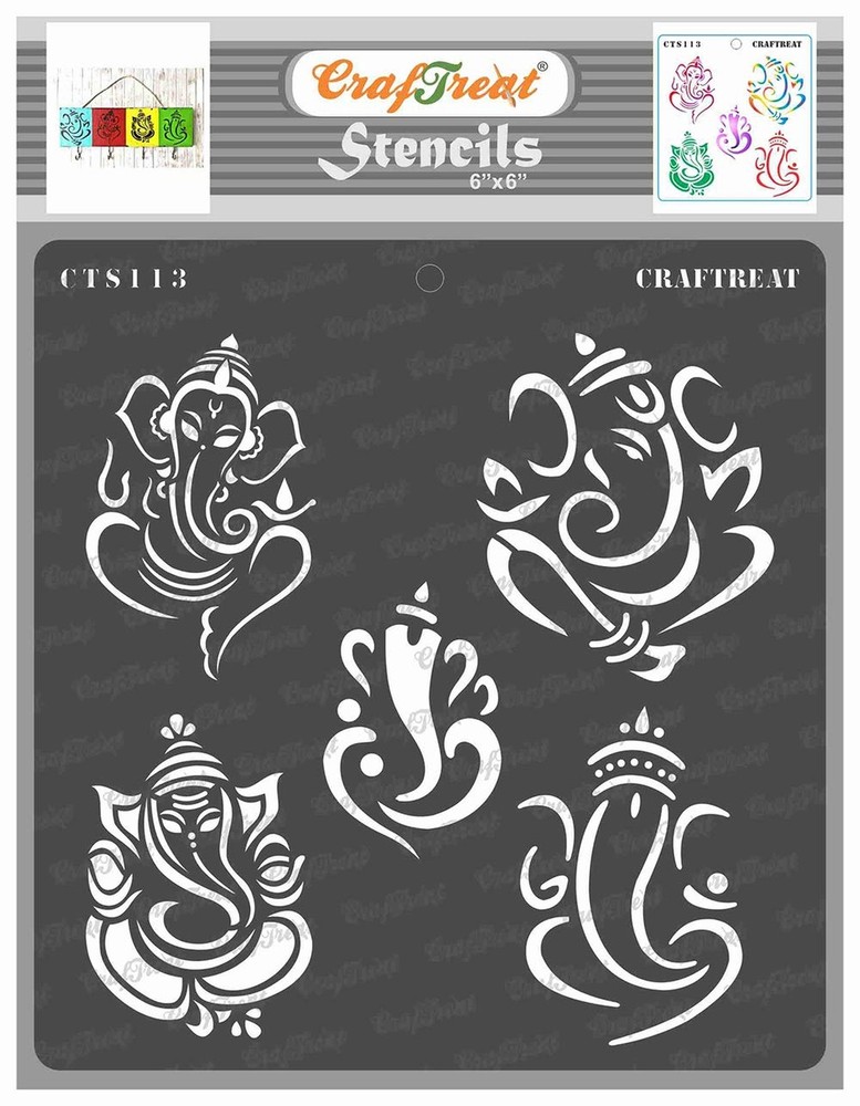 CrafTreat Reusable Indian Stencils for Painting on Wood, Wall, Tile, Canvas, …