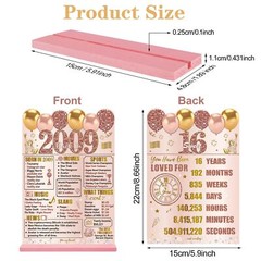 Pink Rose Gold 16th Birthday Decorations for Women, Two-Sided Vintage 16 Back…