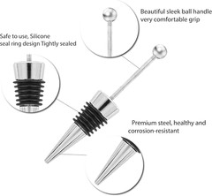 10PCS Beadable Wine Stoppers, Beaded Bottle Cap Zinc Alloy Reusable Corkscrew Sa