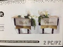 Celebrate It Wedding Bride Groom Chair Signs Gold 2 pc New