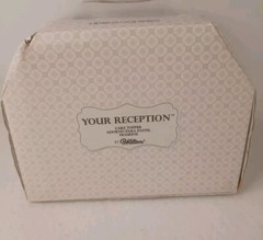 Wilton Double Heart Cake Topper Chrome & White w / Faux Crystals 5″ T x 6″ W NIB