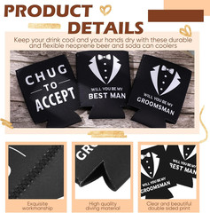 6 Pack Groomsmen Best Man Proposal Can Coolers Bachelor Gifts Groomsmen Gifts Fu