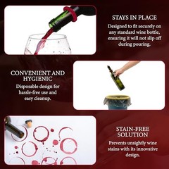 The Wine Drip Ring | Set of 12 | Felt Leak Stopper Accessories | Small,