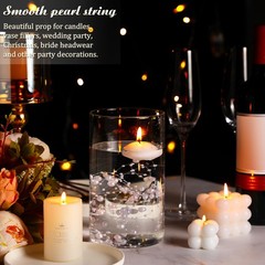 Hicarer 157 Feet 24 Strings Pearl String for Floating Candles Highlight Faux