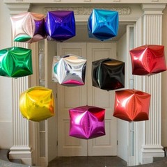 14×14-Inch 4D Cube Mylar Foil Balloon Party Wedding Event Decorations Supplies
