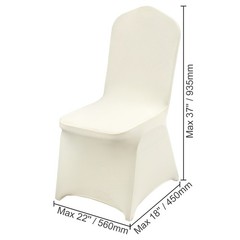 VEVOR 100 PCS Ivory Chair Covers Polyester Spandex Stretch Slipcovers Wedding