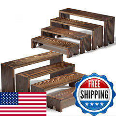 Vecxoty 2 Set Wooden Tiered Risers Display Stands For Vendor Eventsstackable