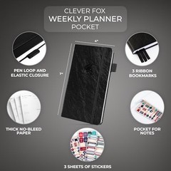 Pocket Planner Weekly – Undated Monthly Goal Pocket size (3.7″ x 6.7″) Black