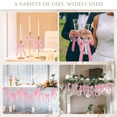 Bow Napkin Rings Set of 12 Ribbon Candlestick Decor Charms Coquette Bow Pink