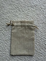Natural Linen Gift Bag Wedding Party Jewelry Pouch Gift Burlap Bag 5.5” X 4” New