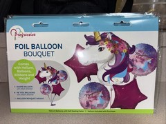 Unicorn Five Piece Foil Balloon Bouquet With Weight