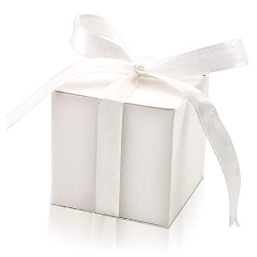 100 Pack Favor Boxes 2x2x2 inch Candy Boxes White Gift White(Pack of 100)