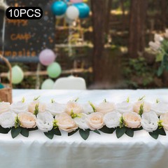 Party Dining Table Flower 10Pcs Artificial Flowers Dusty Rose Floral Arrangement