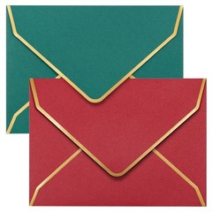 Invitation Envelopes, 100-Pack 5×7 Envelopes for Invitations, Gold Foil Borde…