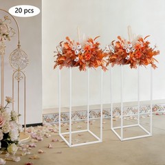 White 20 PCS Decoration Flower Stand For Wedding, Flower Stand 9.45*9.45*23.62in