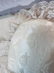 Vtg Wedding Ring Bearer Pillow Victorian Bride Brocade Ivory Satin Lace Ribbons