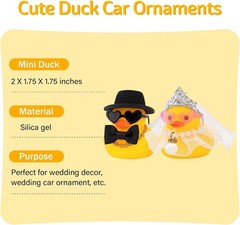 Pair Set of 2 Bride and Groom Rubber Ducks for Wedding Favors, Party Favors, Cer