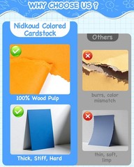 Nidkoud 252 PCS Colored Cardstock 8.5″ x 11″, 50 252PCS, 50 Assorted Colors